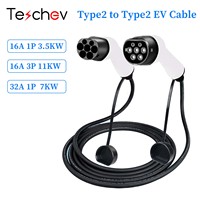 Câble de charge de type vers Vope2 EV, chargeur pour véhicules électriques, voiture PHEV dans une station publique, IEC 62196-2, 16A, 32A, 11kW 1